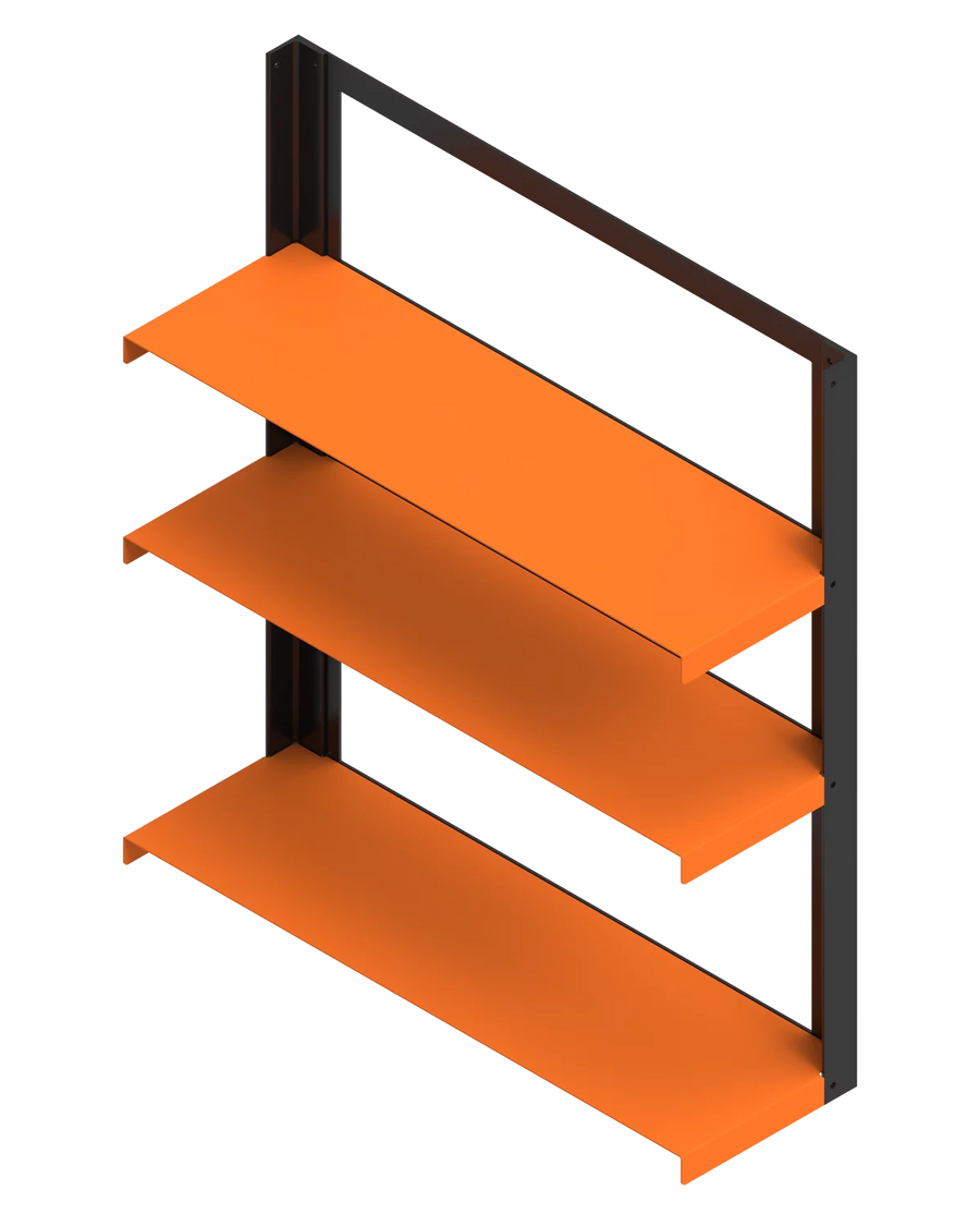Small wall shelf - Black / Bright Orange