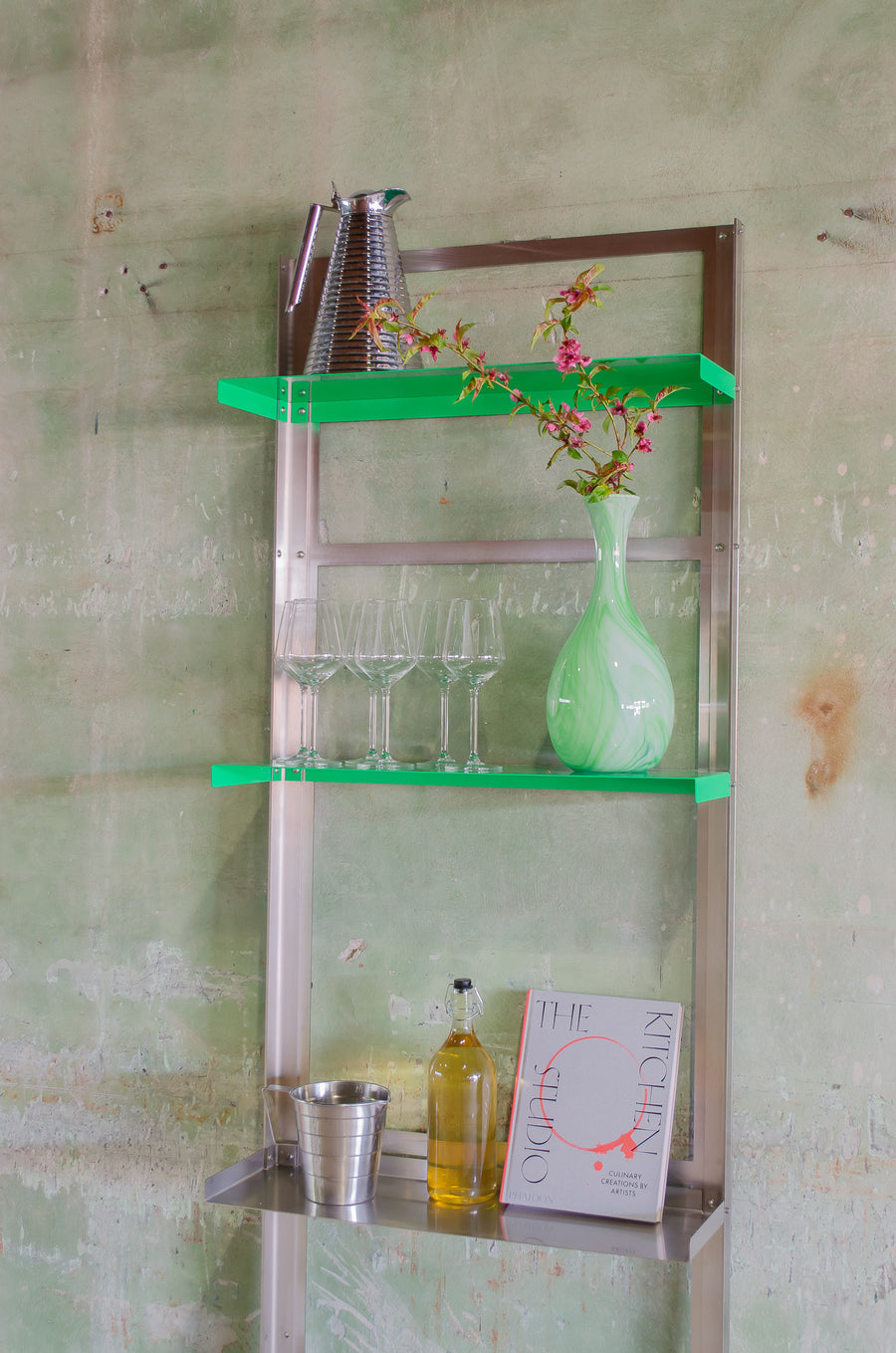 Standard wall shelf - Stainless Steel / Bright Green