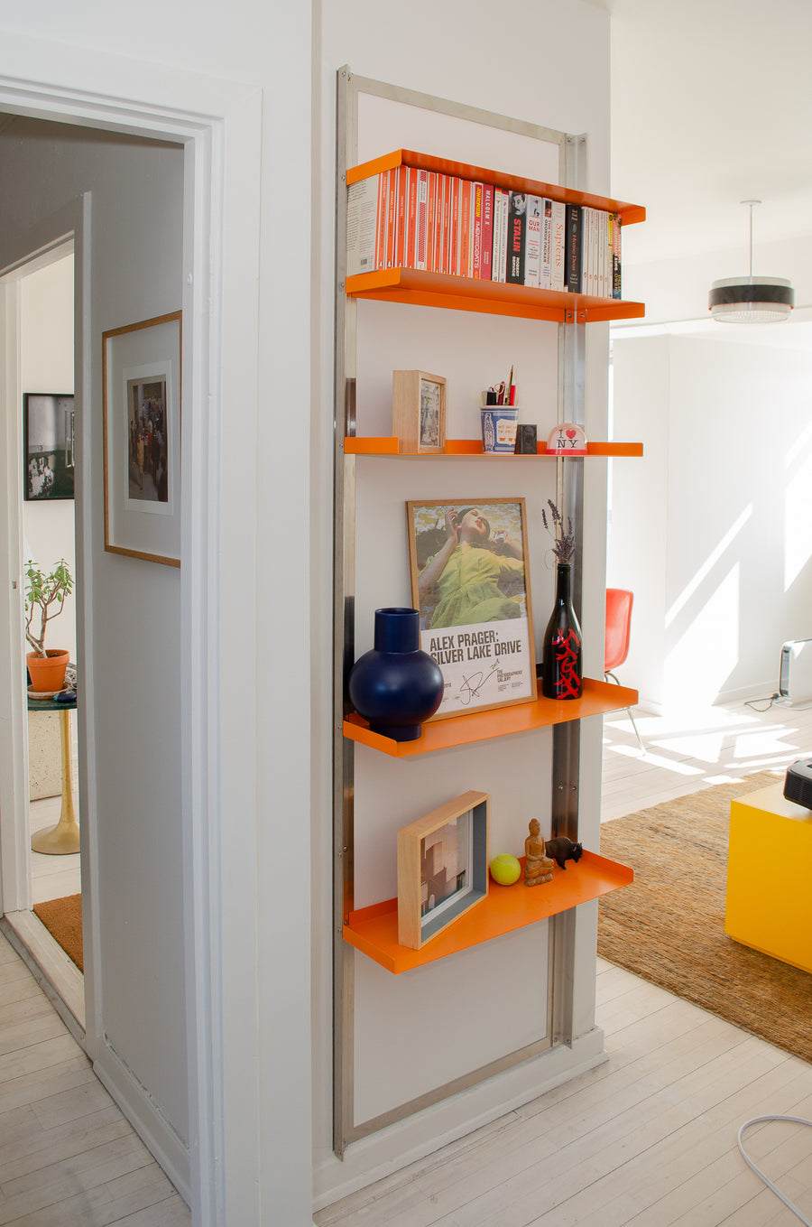 Standard wall shelf - Stainless Steel / Bright Orange