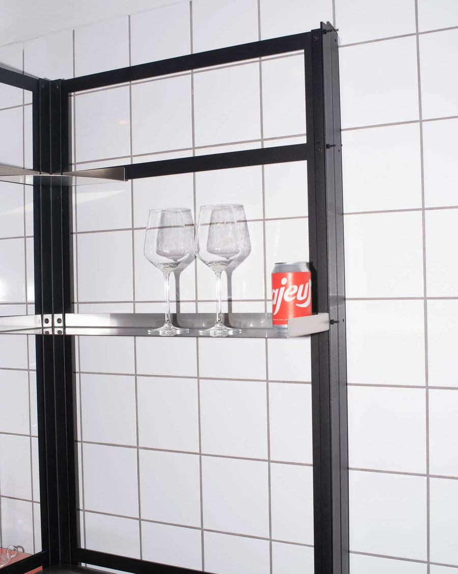 Standard wall shelf - Black / Stainless Steel